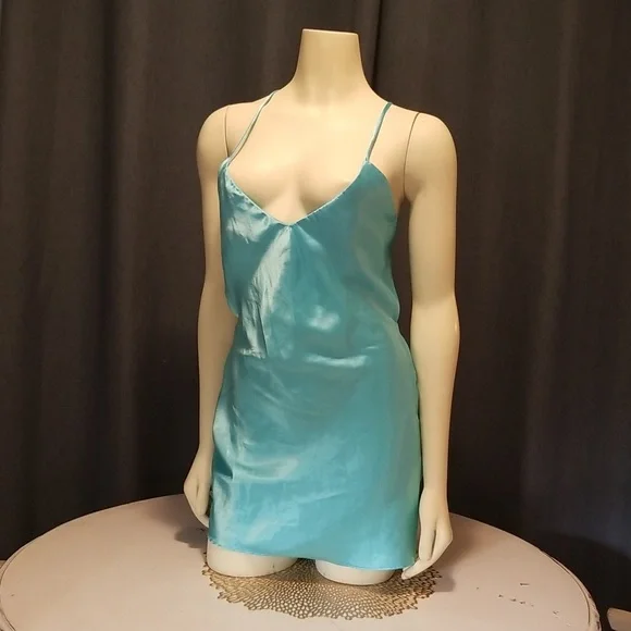 VINTAGE 2001 Victoria's Secret Slip Dress lingerie blue xsmall - Picture 2 of 11